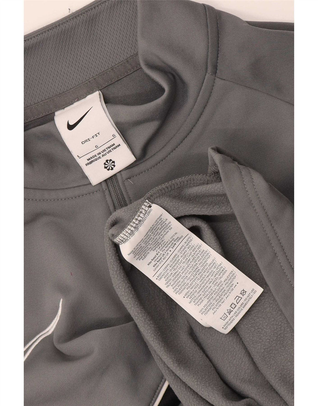 Nike Dri Fit Zip Neck Pullover Tuta da Uomo Top Large Grigio Colorblock