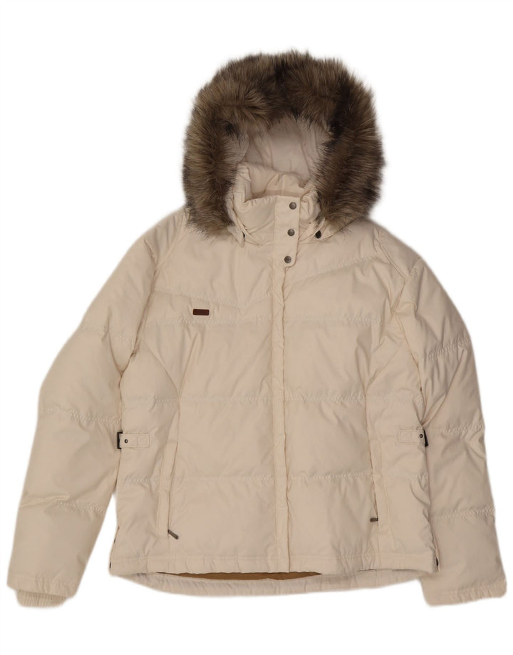 Giacca imbottita con cappuccio da donna COLUMBIA UK 18 XL Poliestere bianco