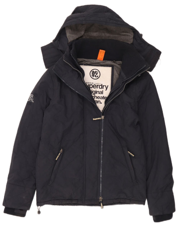 Giacca a vento con cappuccio da uomo Superdry UK 36 Small Nylon blu navy