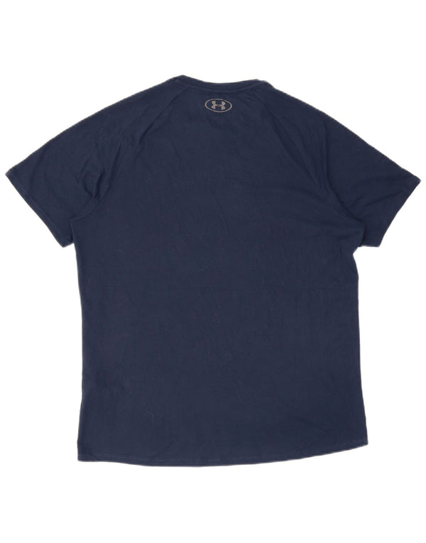 Maglietta da uomo UNDER ARMOUR Top medio in poliestere blu navy