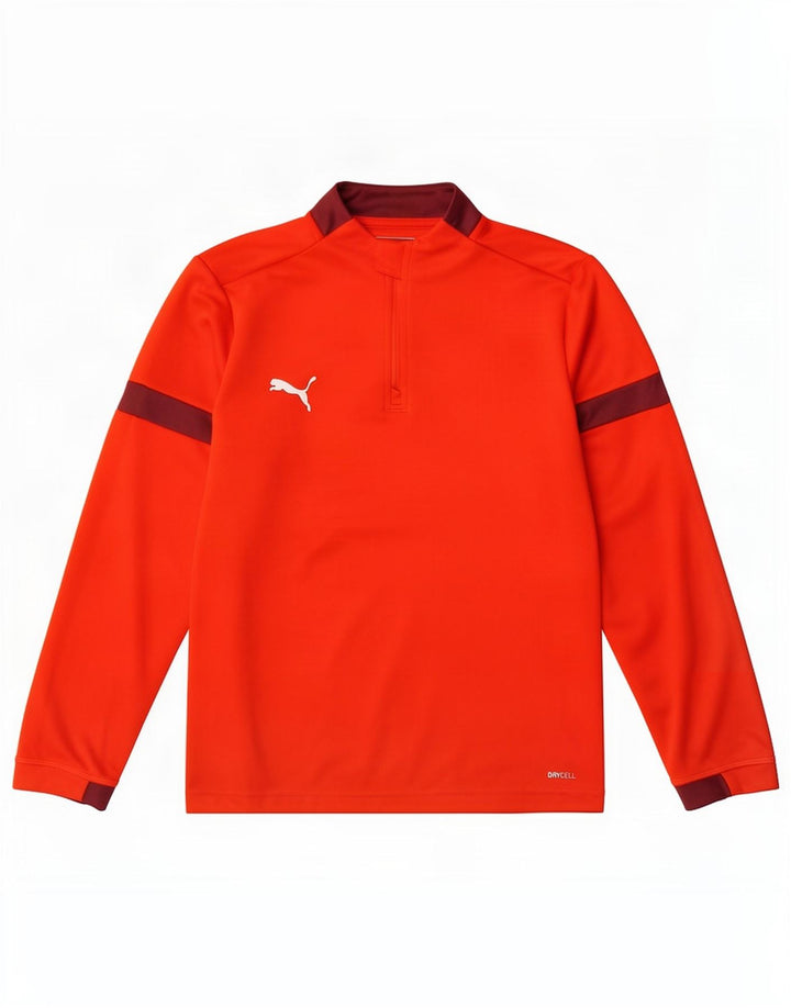 Maglia da tuta Puma da ragazzo con zip e collo, 11-12 anni, colore rosso