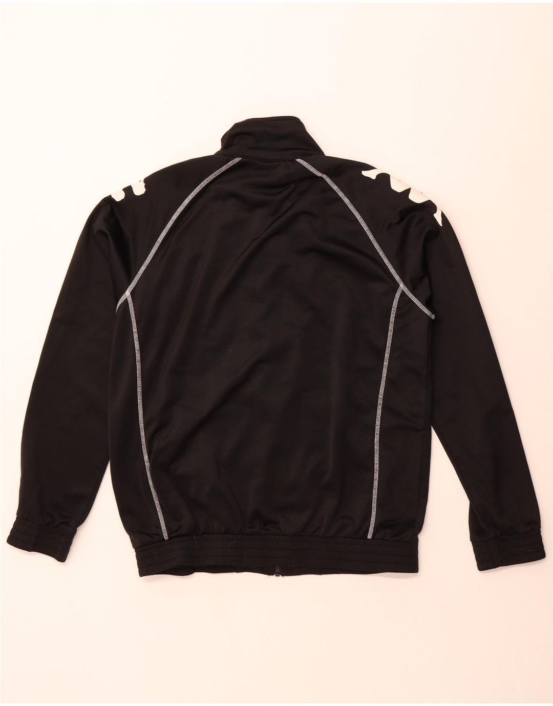 Giacca da tuta grafica da uomo Kappa, poliestere nero medio