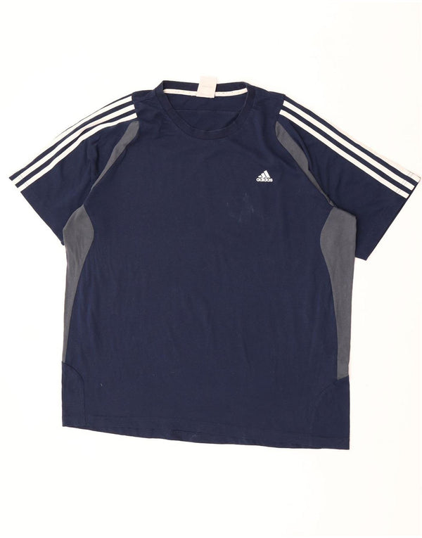 T-shirt Adidas da uomo Top XL blu navy color block