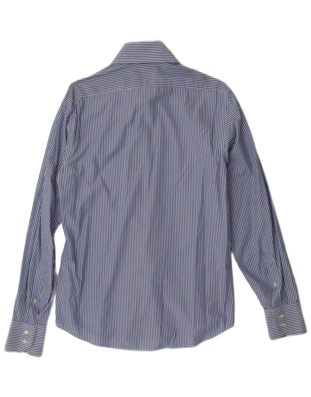 Camicia Uomo BENETTON Cotone Rigato Blu Medio