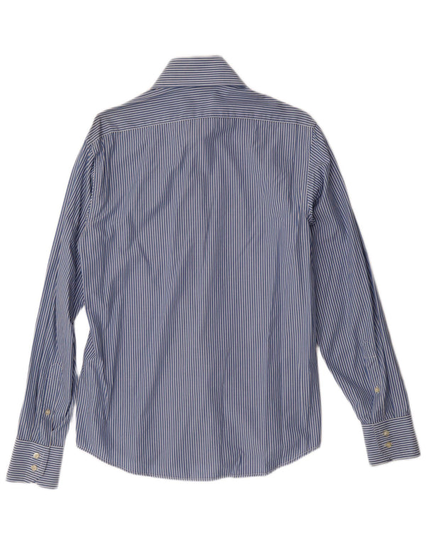 Camicia Uomo BENETTON Cotone Rigato Blu Medio