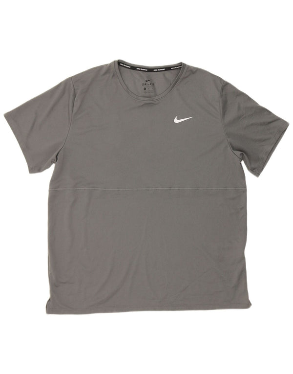 T-shirt Nike Dri Fit da uomo Top XL in poliestere grigio