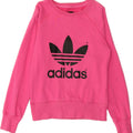 ADIDAS Womens Graphic Sweatshirt Jumper IT 46 Large Pink Cotton Vintage Adidas and Second-Hand Adidas from Messina Hembry 