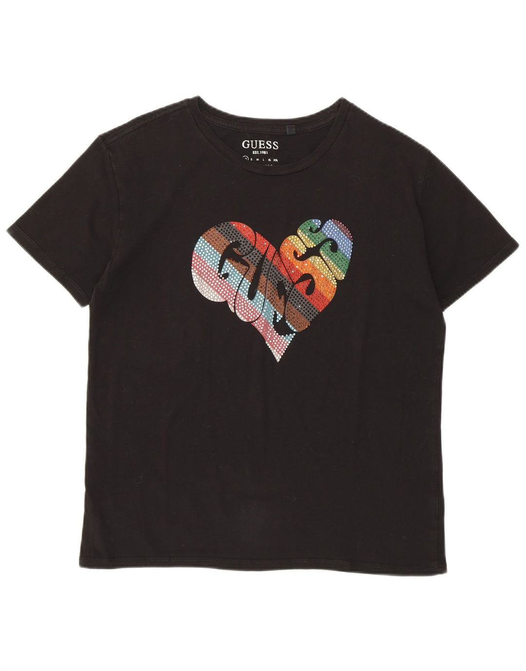 T-shirt grafica oversize da donna Guess UK 6 XS Nera