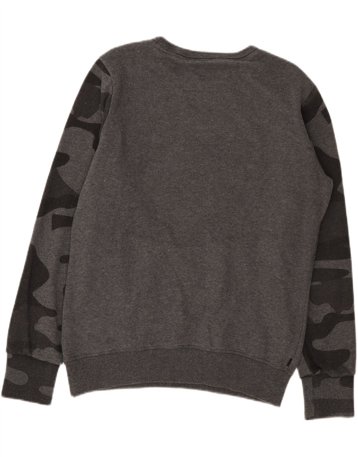 Felpa da uomo Superdry Maglione in cotone mimetico grigio medio