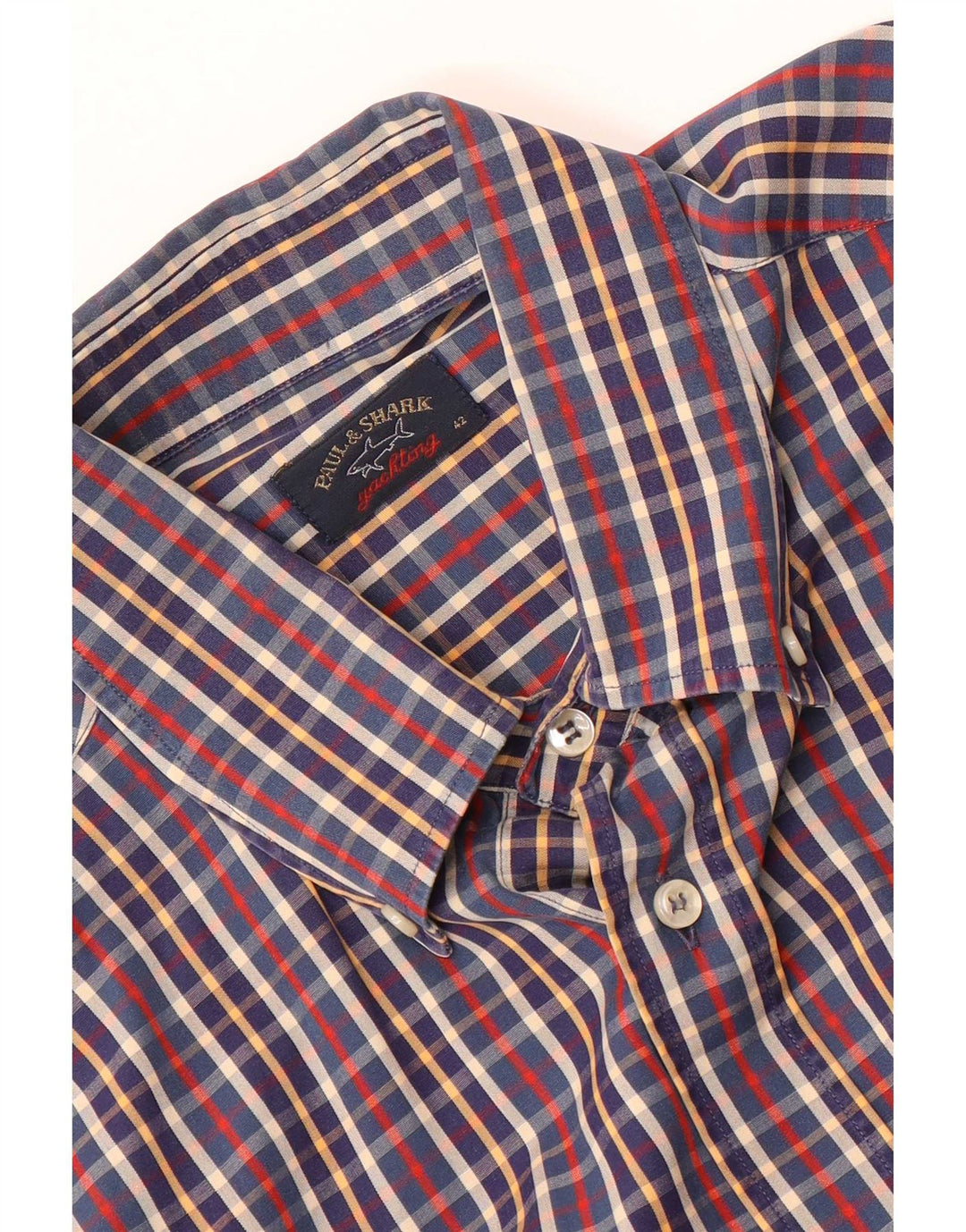 Camicia da uomo Paul & Shark taglia 42 grande motivo a quadri multicolore