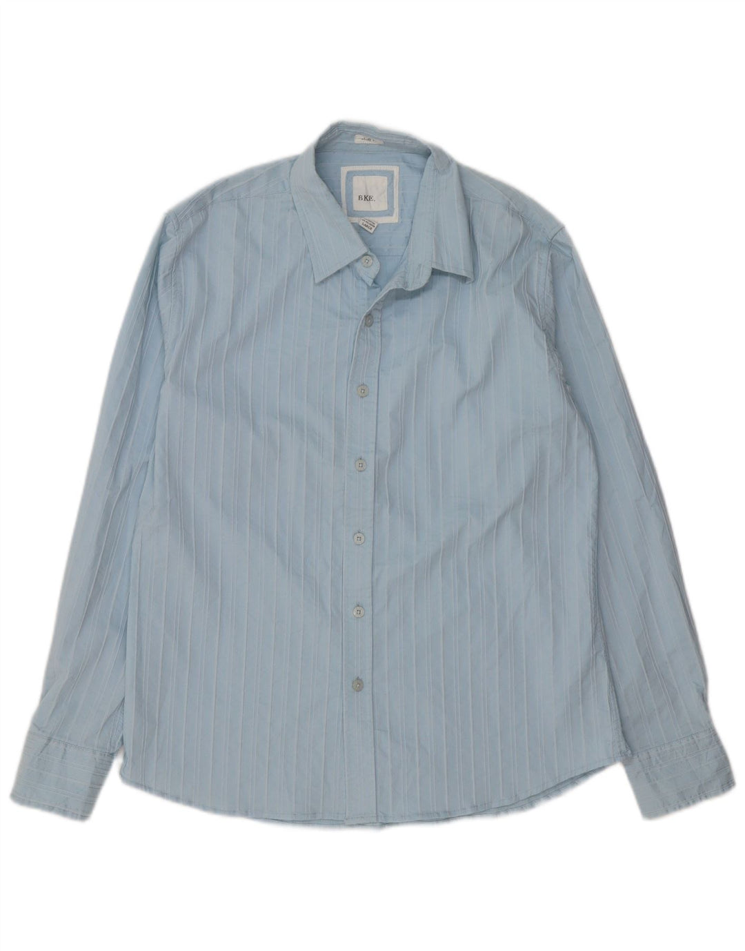 Camicia da uomo slim fit BKE in cotone a righe grandi blu