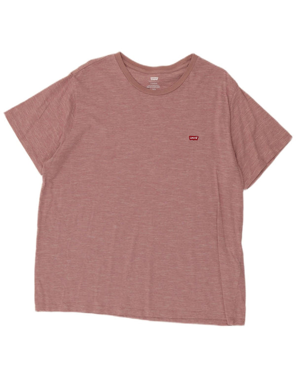 T-shirt standard da uomo Levi's Top XL in cotone gessato rosa