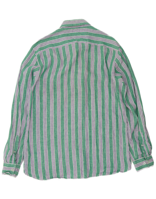 Camicia da uomo Tommy Hilfiger grande lino a righe verdi
