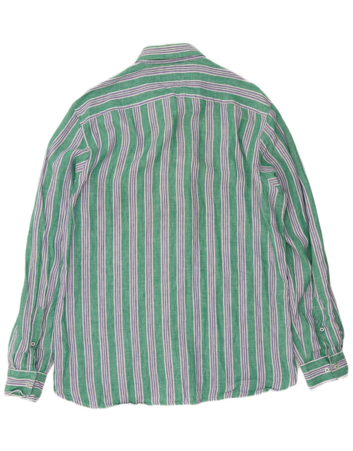 Camicia da uomo Tommy Hilfiger grande lino a righe verdi