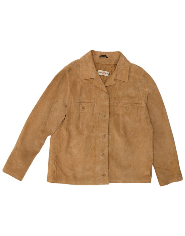 Donna Pelle Giacca da Donna in Pelle Scamosciata IT 52 2XL Pelle Beige