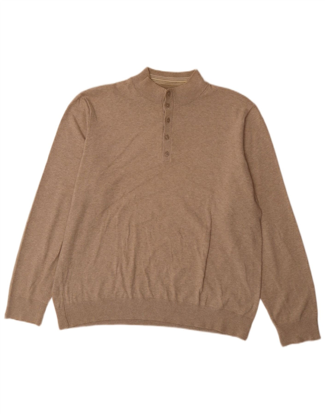 Maglione da uomo Marks & Spencer blu con collo abbottonato XL Beige