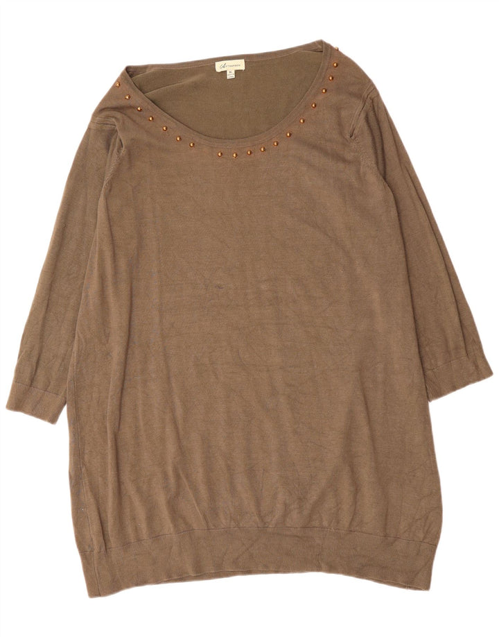 MARKS & SPENCER Abito maglione autografo da donna UK 18 XL Viscosa grigia