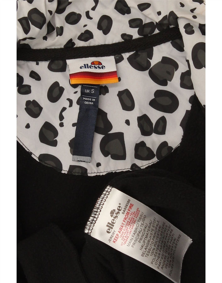 Giacca in pile da uomo Ellesse UK 36 Piccolo poliestere nero con stampa animalier