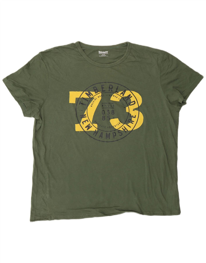 T-shirt grafica da uomo Timberland Top XL in cotone verde