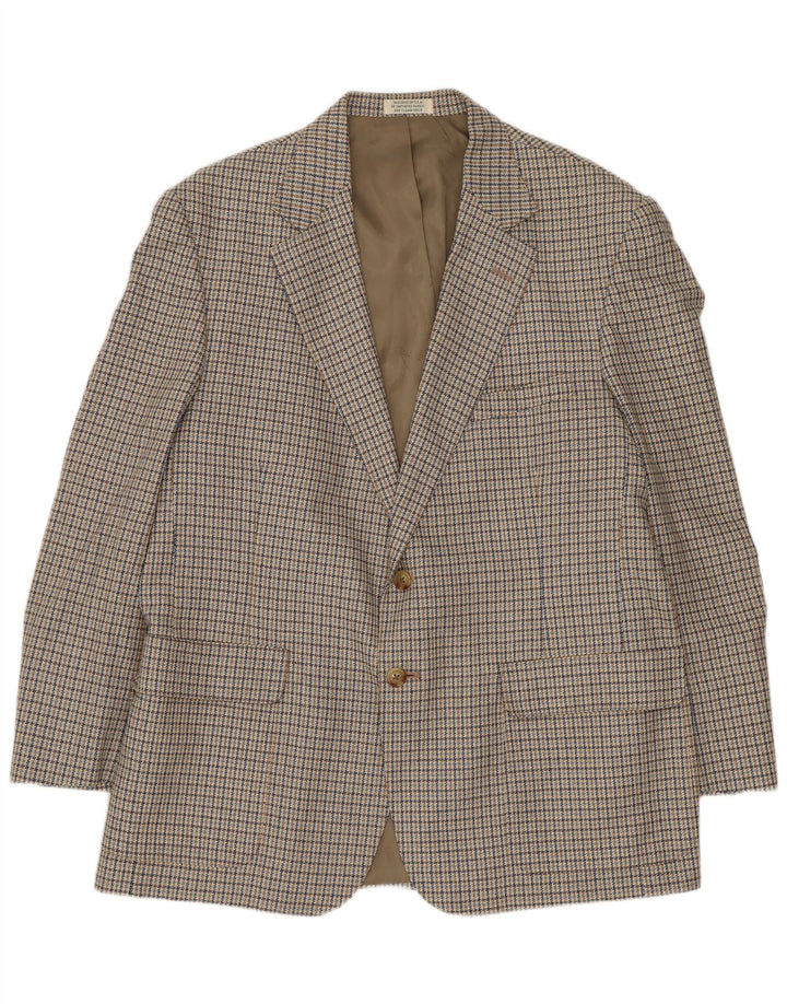 Giacca blazer da uomo a 2 bottoni Orvis UK 44 2XL Pied de poule beige