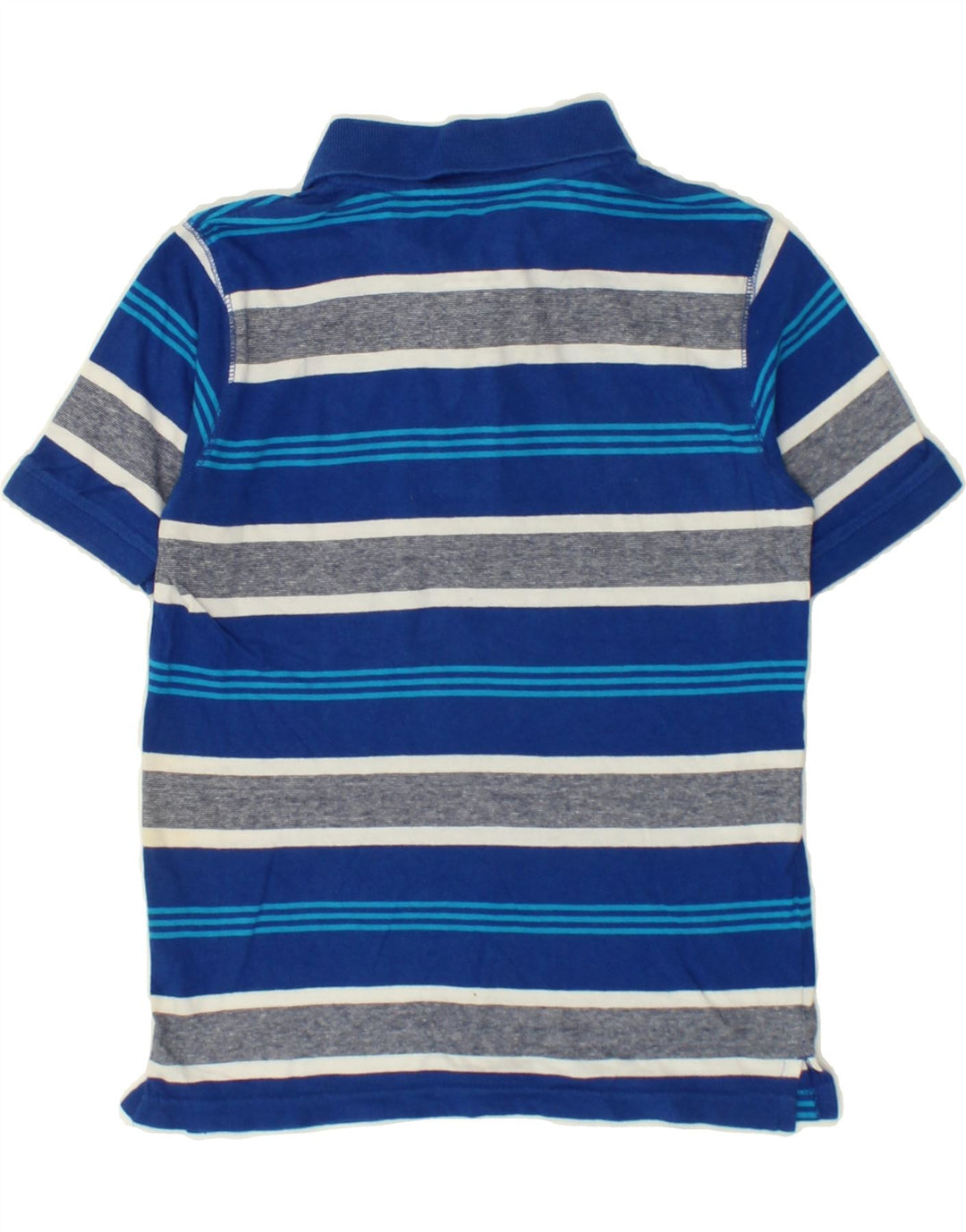 WRANGLER Boys Polo Shirt 7-8 Years Medium Blue Striped Cotton Vintage Wrangler and Second-Hand Wrangler from Messina Hembry 