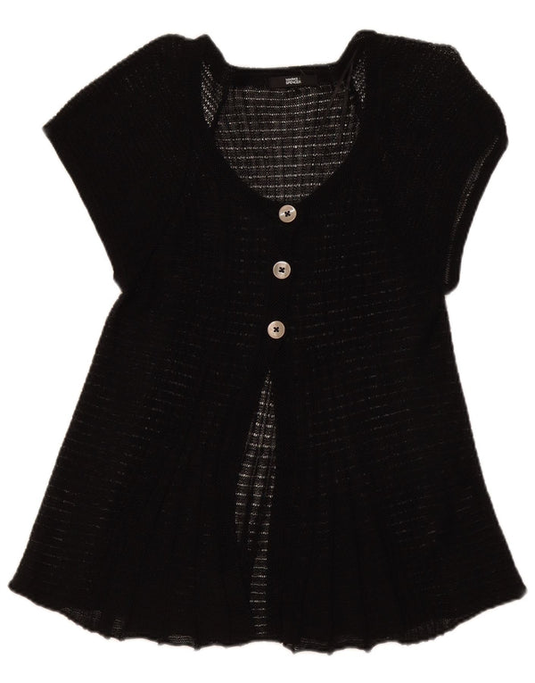 Top cardigan a maniche corte da donna Marks & Spencer UK 14 Lino nero medio