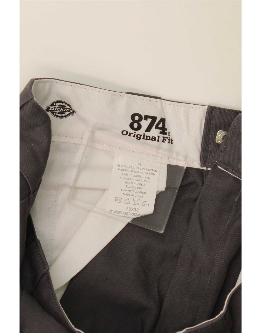 Dickies Pantaloni chino dritti da uomo con vestibilità originale W30 L32 poliestere grigio