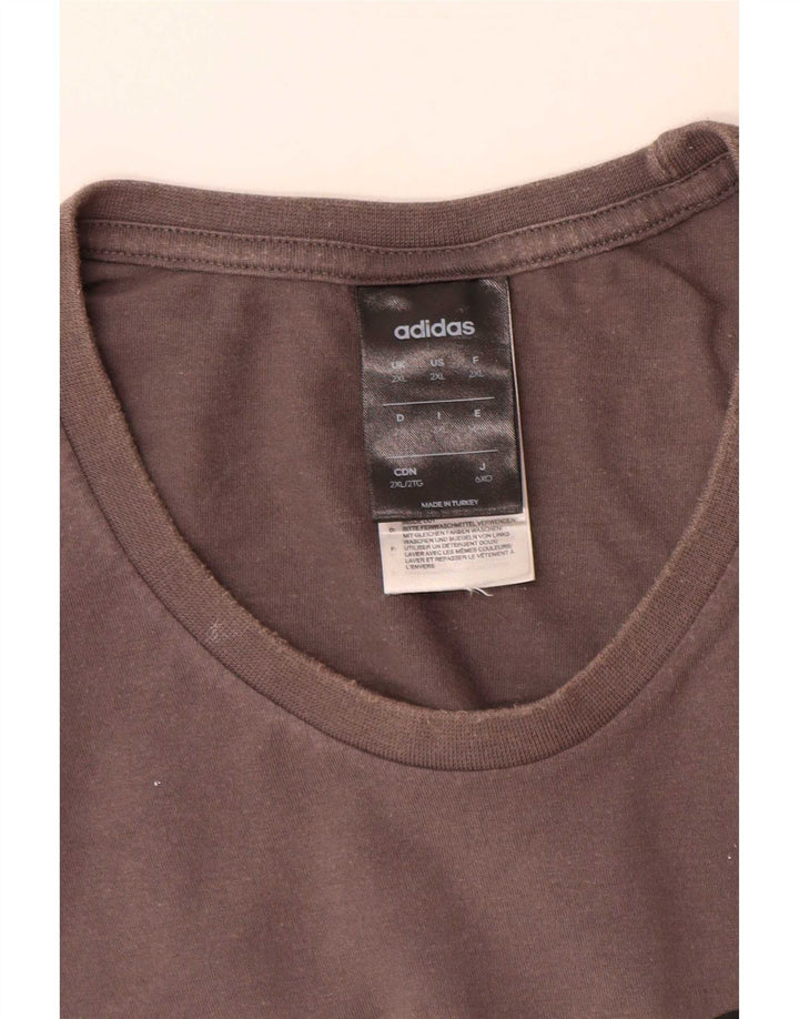 T-shirt grafica da uomo Adidas Top 2XL cotone grigio
