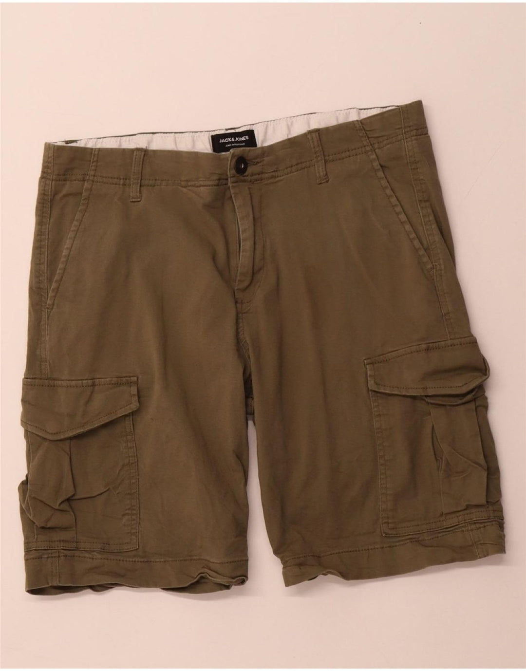 JACK & JONES Pantaloncini cargo da uomo W32 medio cotone kaki