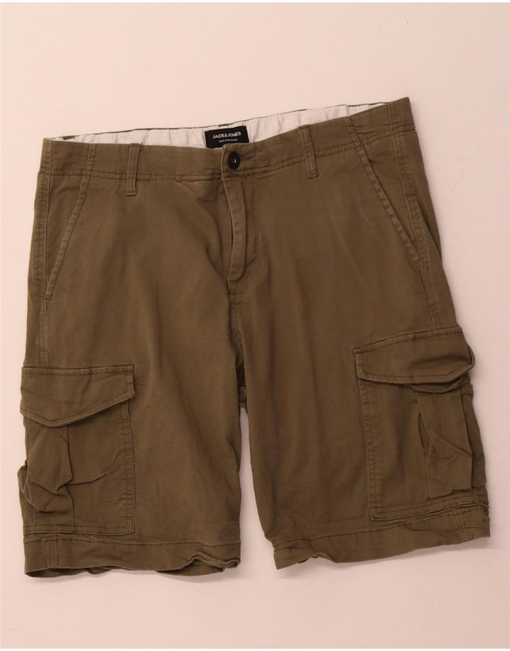 JACK & JONES Pantaloncini cargo da uomo W32 medio cotone kaki