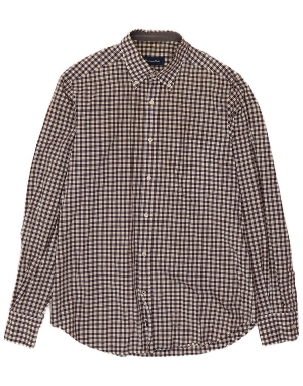 Camicia da uomo Massimo Dutti a quadretti marrone medio