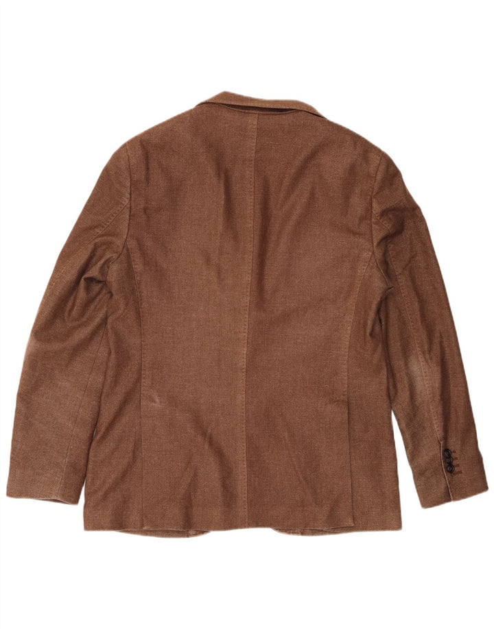 Giacca blazer da uomo a 2 bottoni Massimo Dutti EU 52 grande lana marrone