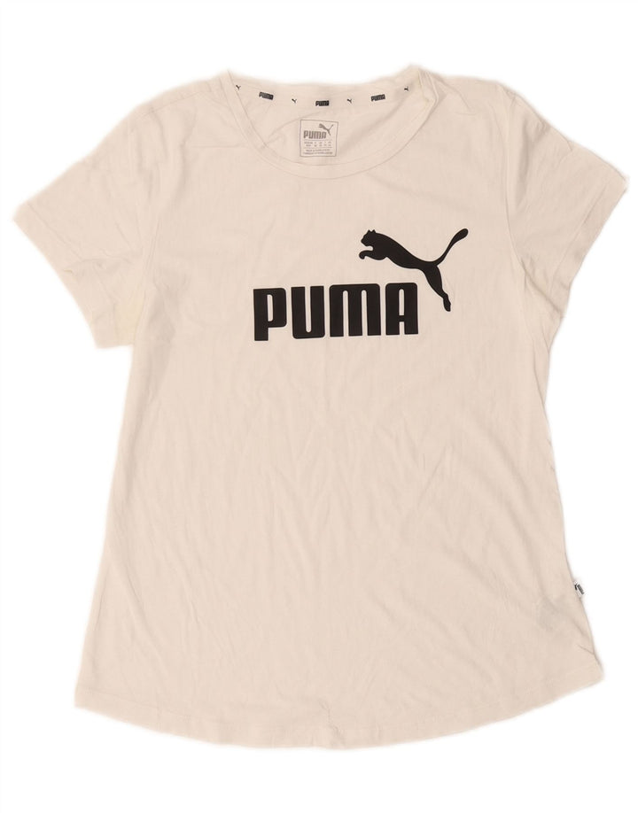 T-shirt grafica da donna PUMA Top UK 12 cotone bianco medio
