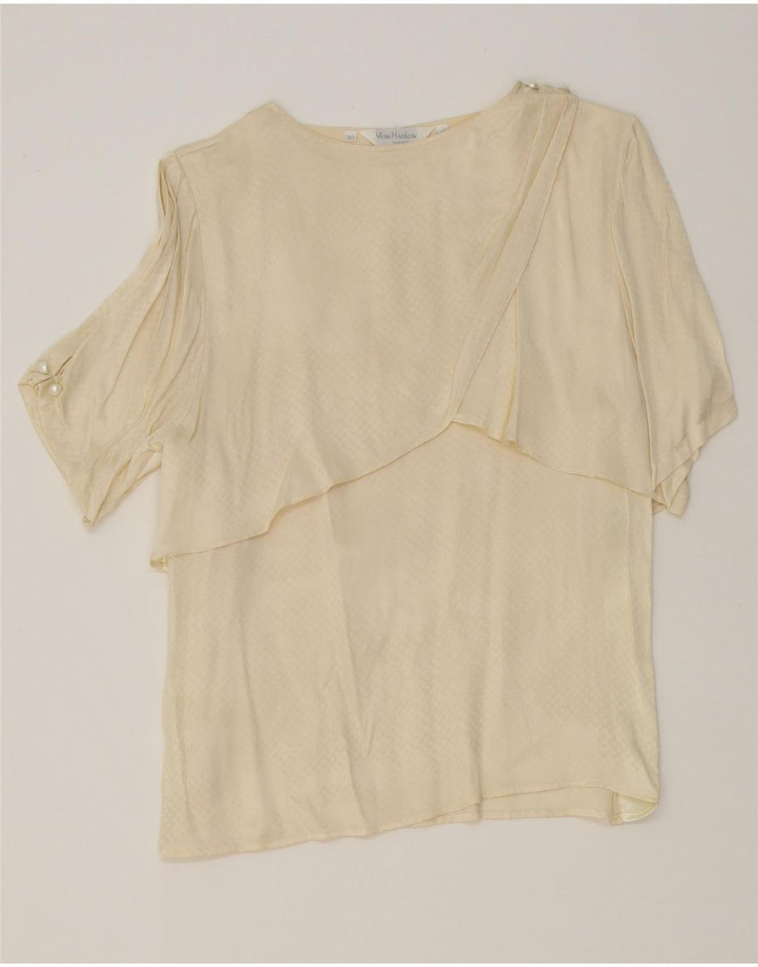 VINTAGE Womens Blouse Top IT 40 Small Off White Vintage Vintage and Second-Hand Vintage from Messina Hembry 