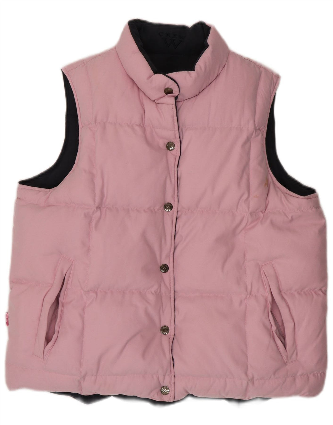 CREW CLOTHING Gilet imbottito reversibile da donna UK 16 grande poliestere rosa
