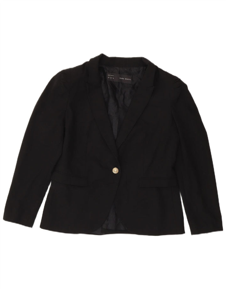 Giacca blazer a 1 bottone da donna Zara UK 18 XL poliestere nero
