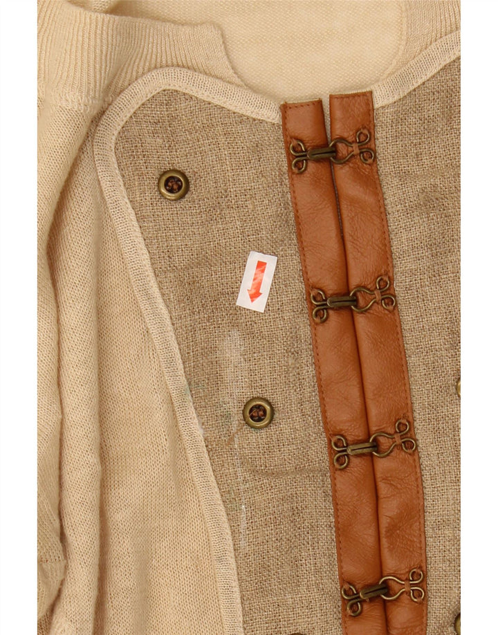 Maglione maglione con scollo a barca da donna ALL SAINTS UK 12 Lino beige medio