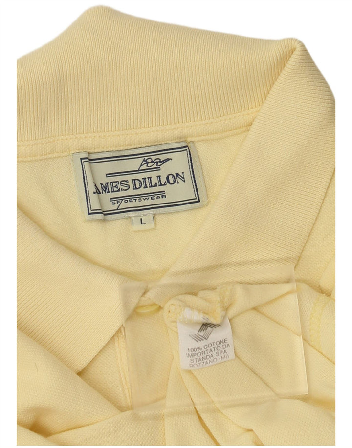 Polo da uomo James Dillon grande in cotone giallo