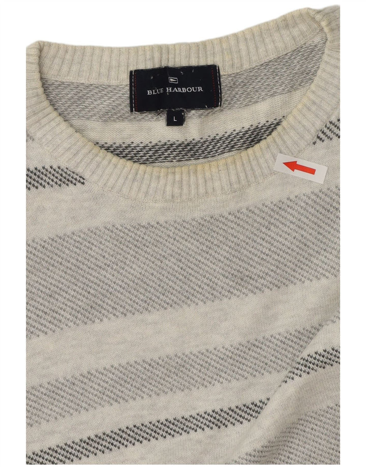 Maglione maglione girocollo da uomo Marks & Spencer blu Harbour grande grigio