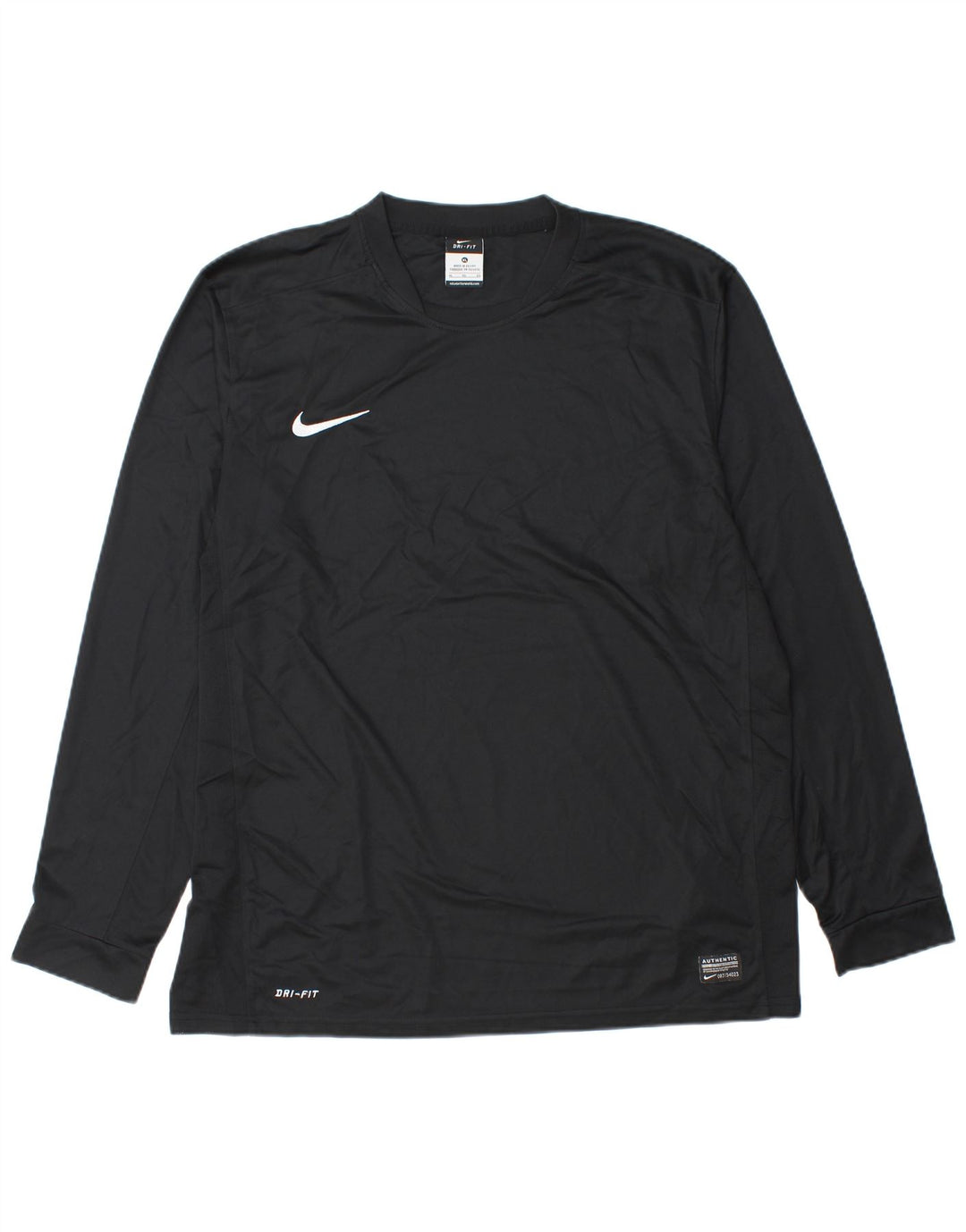 Maglia Nike Dri Fit da uomo a manica lunga XL nera in poliestere