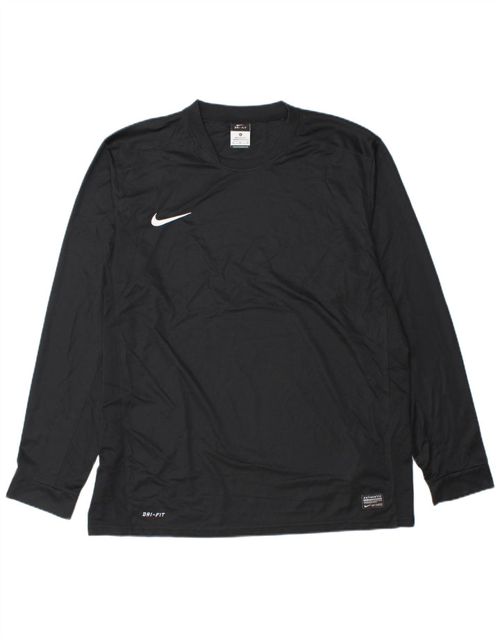 Maglia Nike Dri Fit da uomo a manica lunga XL nera in poliestere