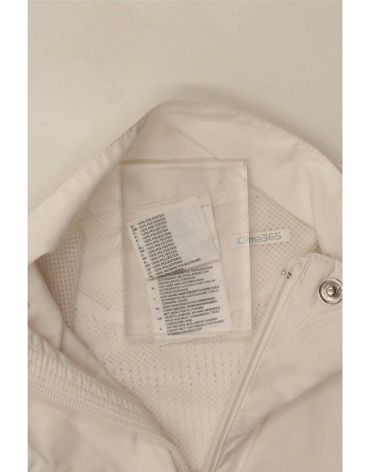 Giacca da tuta da donna Adidas UK 12 poliestere bianco medio