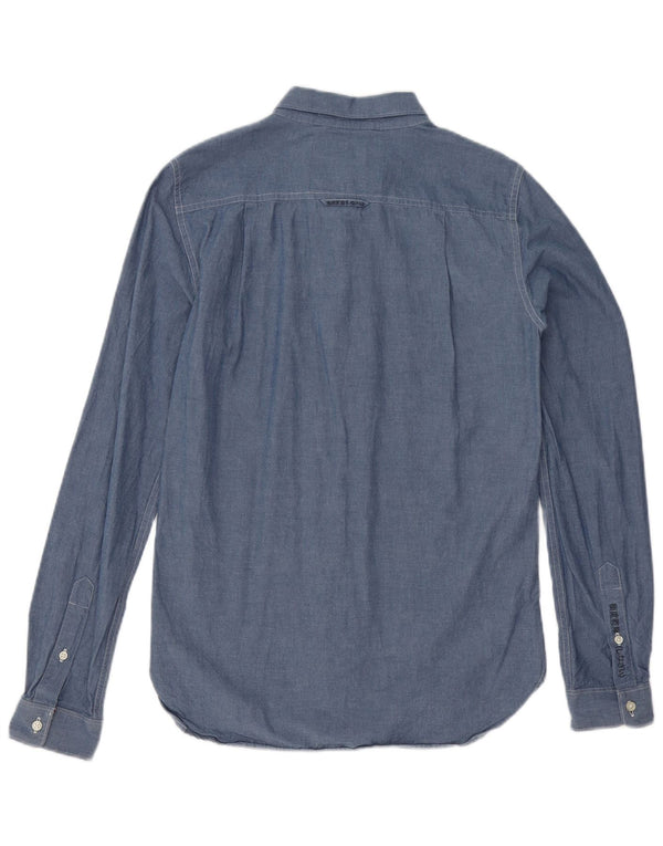 Camicia da uomo Superdry Small in cotone blu