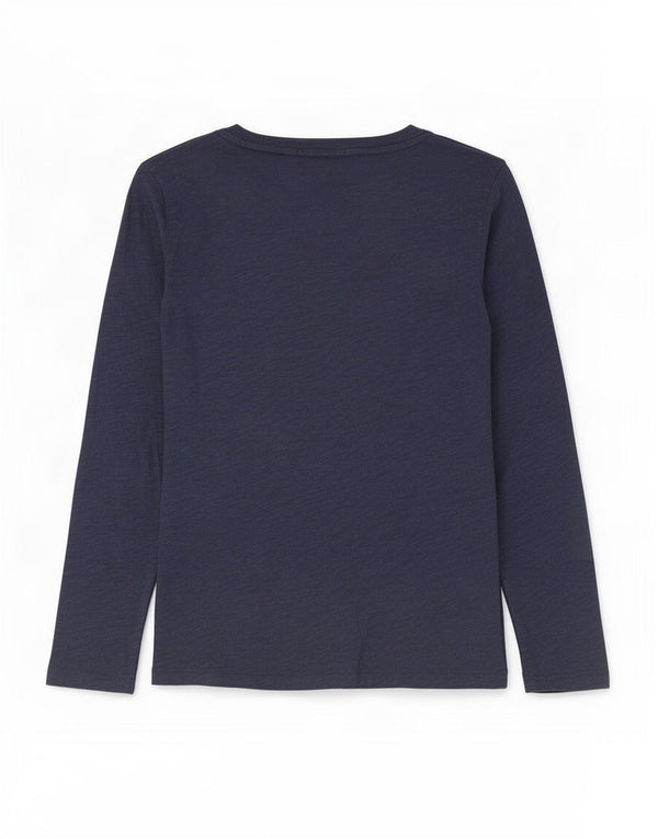 Top grafico da donna North Sails manica lunga UK 10 Small Blu Navy