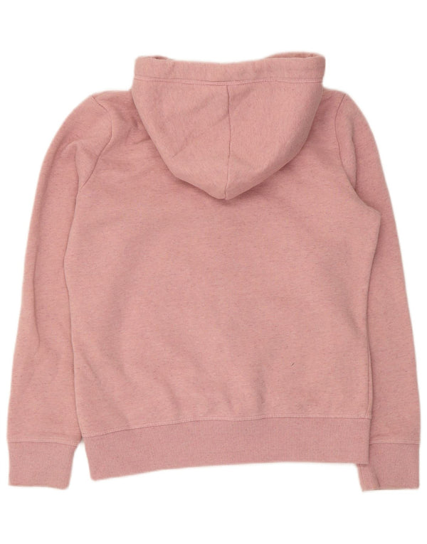 Maglione con cappuccio e zip da donna Superdry UK 12 cotone rosa medio
