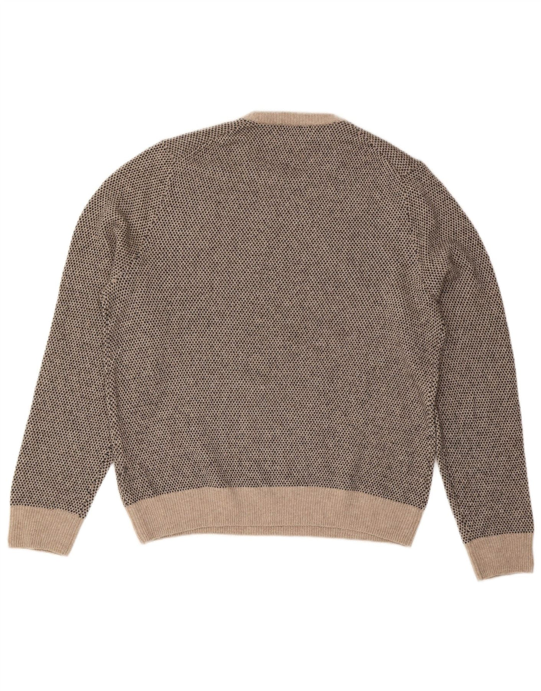 Maglione maglione girocollo da uomo Marks & Spencer grande lana maculata beige