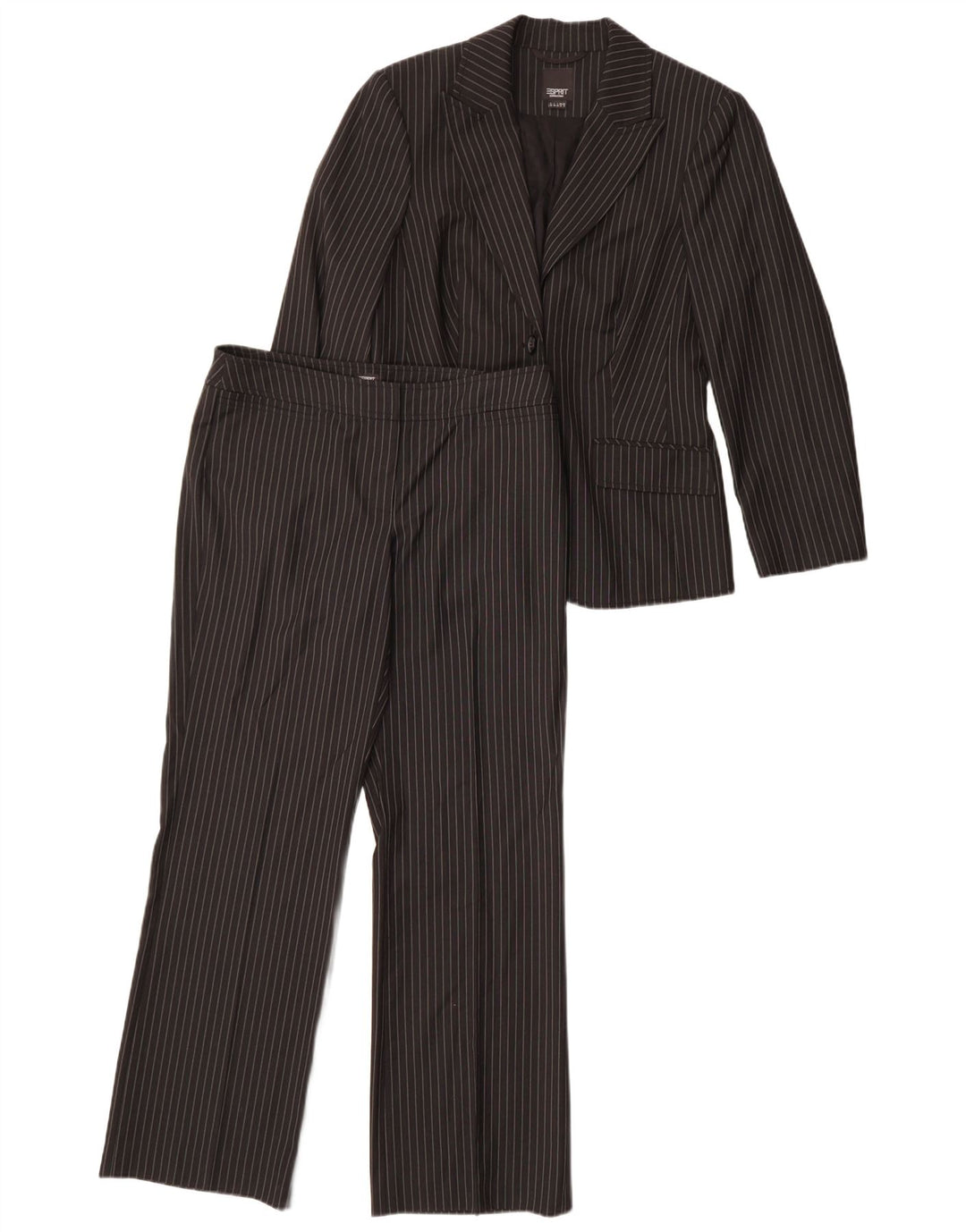 Abito da donna a 2 bottoni Esprit UK 12 medio W30 L30 nero a righe