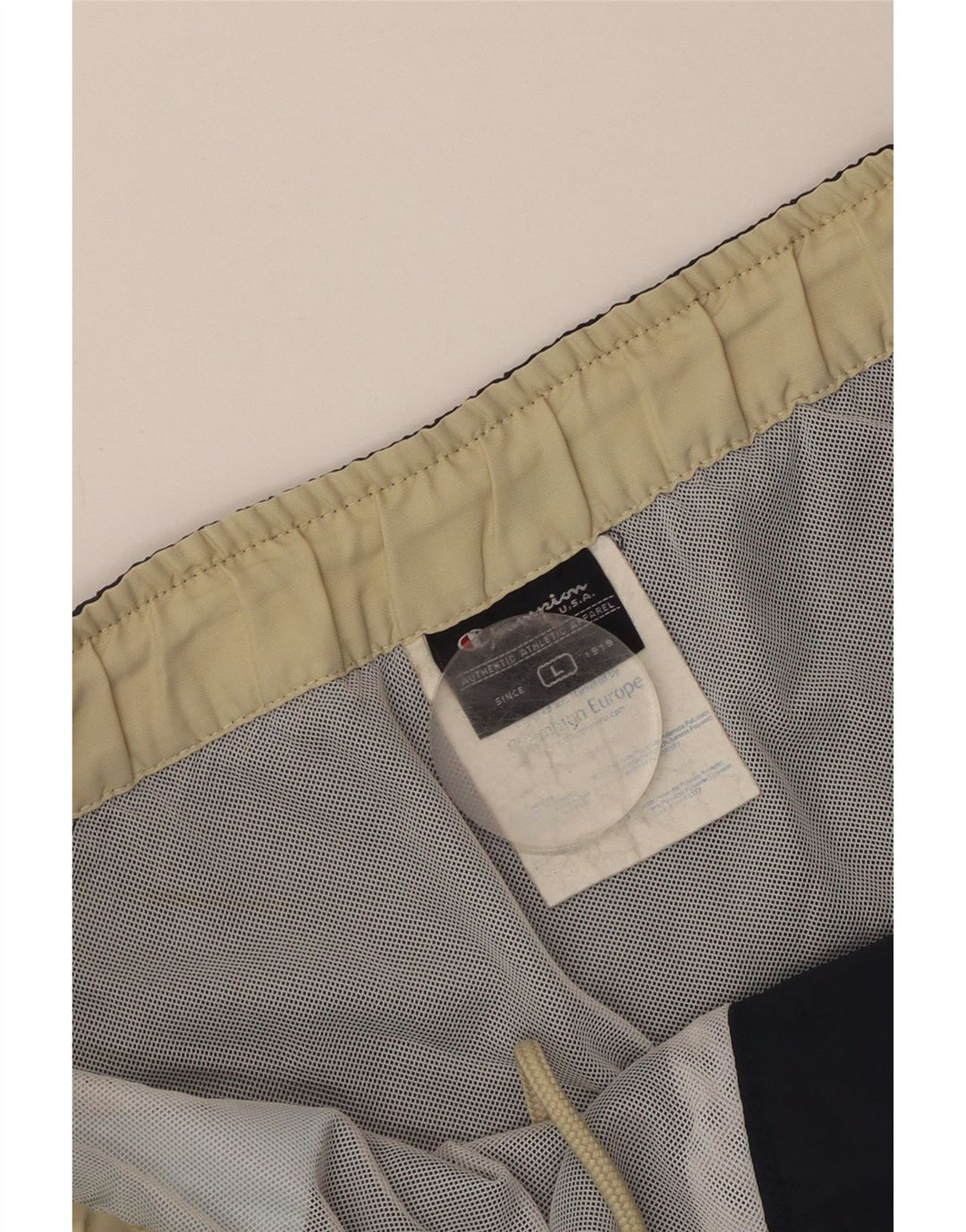 Pantaloncini da bagno da uomo Champion Large blu navy color block in poliammide