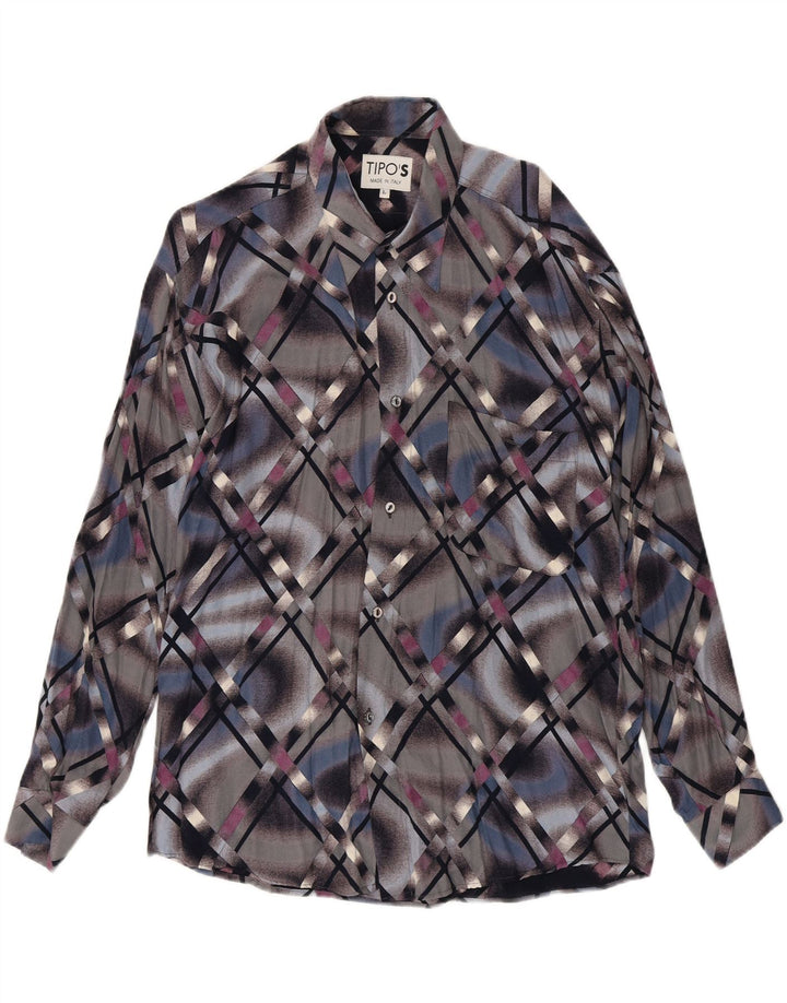Camicia Uomo Tipo' S Large in viscosa geometrica multicolore