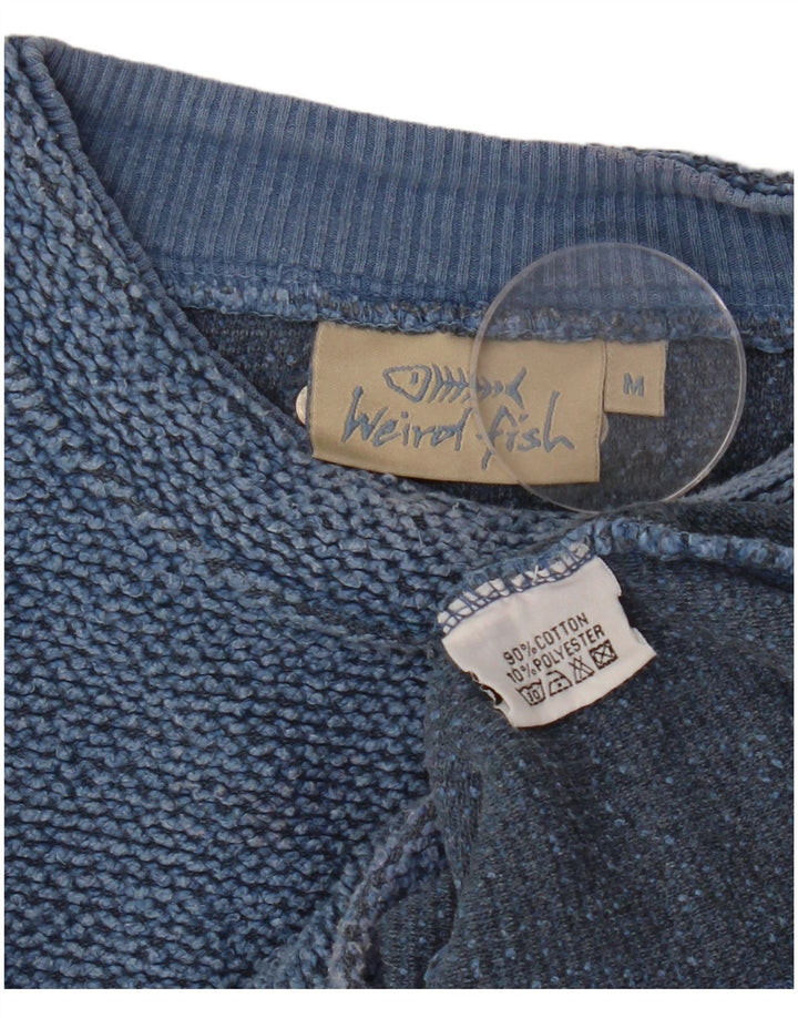 WEIRD FISH Felpa da donna Maglione UK 14 Cotone blu medio